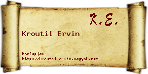 Kroutil Ervin névjegykártya